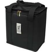 BigBee 保冷 保温 ランチバッグ BOX型 6L シックブラック 大容量 開口部が大きく開く ダブルファスナー 保冷剤ポケット付き