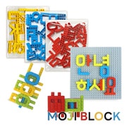 文字ブロック MOJIBLOCK ハングル プラスパック 3色 赤青黄 78pcs [ブロック玩具]