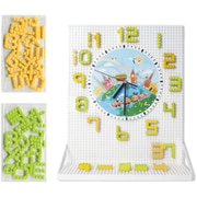 文字ブロック MOJIBLOCK とけいブロックセット 2色 黄緑 34pcs [ブロック玩具]