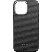 KI1601PMPA [アラミドTPUハイブリット Military-Grade Protective Case for iPhone 16 Pro Max 黒/グレー ツイル柄 600D]