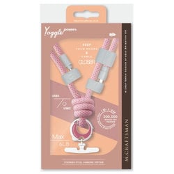 充電ケーブル内蔵ショルダーストラップ USB-A to USB-typeC ホットピンク YogglePower-HPK