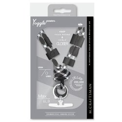 充電ケーブル内蔵ショルダーストラップ USB-A to USB-typeC ブラック＆ホワイト YogglePower-BK＆WH