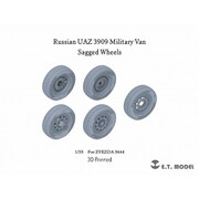 P35-115 1/35 現用 露/ソ UAZ-3909軍用バン用 自重変形タイヤ （ズベズダ用） [プラモデル用パーツ]