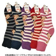 746 [超厚手裏起毛ソックスクルー丈 ボーダーベア 22～25cm 1足]
