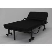 OTBSS-KRH-B [折りたたみベッド セミシングル ブラック 幅850×奥行1950×高さ510mm※サイドグリップ両側取付時]
