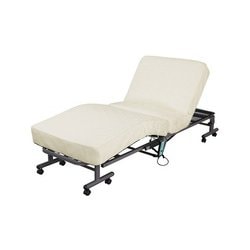 折りたたみコイル電動ベッド セミシングルホワイト 幅855×奥行1950×高さ405mm OTBSS-CDN-W