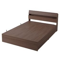 収納ベッド ダブル ウォールナット 幅1400×奥行2096×高さ825mm STBS-D-WN