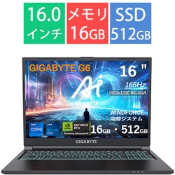 ゲーミングノートPC/G6/16.0型/Core i7-13620H/NVIDIA GeForce RTX 4060 Laptop GPU 8GB GDDR6/メモリ 16GB/SSD 512GB/Windows 11 Home/ブラック G6 KF-H3JP853KH