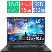 ゲーミングノートPC/G6/16.0型/Core i7-13620H/NVIDIA GeForce RTX 4060 Laptop GPU 8GB GDDR6/メモリ 16GB/SSD 512GB/Windows 11 Home/ブラック G6 KF-H3JP853KH
