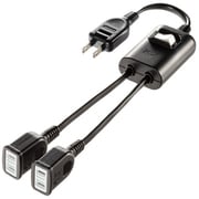 電源タップ 2個口 一括スイッチ付き 極性付きコンセント 2P ACアダプタ対応 折りたたみ式プラグ ブラック 0.4m TAP-EX2SWBK