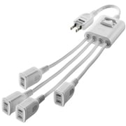 電源タップ 4個口 一括スイッチ付き 極性付きコンセント 2P ACアダプタ対応 スイングプラグ ホワイト 0.5m TAP-EX4SWW