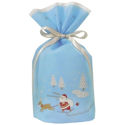 76-963 [ギフトバッグM スキーサンタライトブルー]