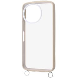 RT-AQM5CMD1/BELGR [AQUOS sense9 Like standard Puffull 耐衝撃 バンパー ストラップ金具付き ハイブリッドケース ベージュライトグレー]
