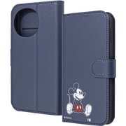 IJ-DAQM5ELC1DN/MK16 [AQUOS sense9 ディズニー 衝撃吸収 マグネットベルト シンプル 手帳型レザーケース ミッキーマウスsitting]