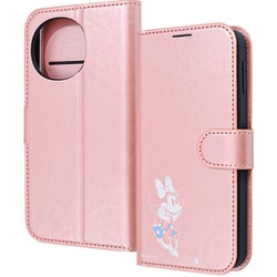 IJ-DAQM5ELC1P/MN24 [AQUOS sense9 ディズニー 衝撃吸収 マグネットベルト シンプル 手帳型レザーケース ミニーマウスsitting2]