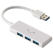 USBハブ USB3.2 Gen1 USB-A×3 バスパワー コンパクト 薄型 ケーブル長10cm しろちゃん(ホワイト×ブラック) U3H-H030XWF