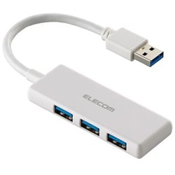 USBハブ USB3.2 Gen1 USB-A×3 バスパワー コンパクト 薄型 ケーブル長10cm ホワイト U3H-H030XWH