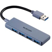 USBハブ USB3.2 Gen1 USB-A×4 バスパワー コンパクト 薄型 ケーブル長10cm ネイビー U3H-H040XNV