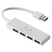 USBハブ USB3.2 Gen1 USB-A×4 バスパワー コンパクト 薄型 ケーブル長10cm しろちゃん(ホワイト×ブラック) U3H-H040XWF
