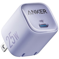 USB急速充電器 Anker Charger 25W USB PD（パワーデリバリー）対応 25W 折りたたみ式プラグ パープル A26561Q1