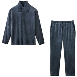 毛布の暖かメンズパジャマ ネイビー M-Lサイズ