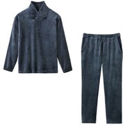 毛布の暖かメンズパジャマ ネイビー M-Lサイズ