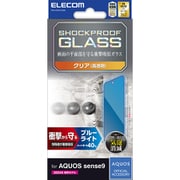 PM-S244FLGZBL [AQUOS sense9 SH-53E ガラスフィルム 高透明 ブルーライトカット 衝撃吸収 強化ガラス 表面硬度10H 指紋防止 飛散防止 気泡防止 SHOCKPROOF]