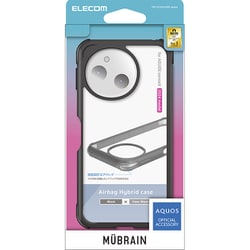PM-S244HVAIRBK [AQUOS sense9 SH-53E ケース ハイブリッド カバー 衝撃吸収 軽量 カメラ周り保護 MUBRAIN Black×Clear Black]