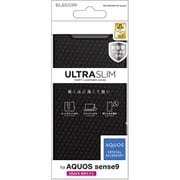 PM-S244PLFUCB [AQUOS sense9 SH-53E ケース レザー カバー 手帳型 マグネット フラップ 衝撃吸収 超軽量 薄型 スタンド機能付 UltraSlim カーボンブラック]