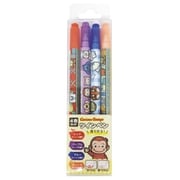 K3051A おさるのジョージ 香り付きツインペン 4本セット A