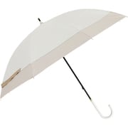 24LD-PKT-1/ホワイト/ベージュ [日傘 長傘 婦人用 晴雨兼用 LINEDROPS 50cm 手開き式 UVカット率・遮光率99％以上 遮熱加工 UPF+50 はっ水 バイカラー グログランテープ ホワイト×ベージュ 57402]