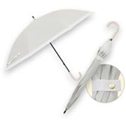 24LD-PGR-1/ホワイト [日傘 長傘 婦人用 晴雨兼用 LINEDROPS 50cm 手開き式 UVカット率・遮光率99％以上 遮熱加工 UPF+50 はっ水 グログランリボン ホワイト 57412]