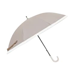 日傘 長傘 婦人用 晴雨兼用 LINEDROPS グログランリボン 50cm 手開き式 UVカット率99％以上 遮光率99％以上 遮熱加工 UPF50＋ はっ水加工 グレージュ 24LD-PGR-2