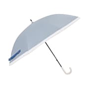 日傘 長傘 婦人用 晴雨兼用 LINEDROPS グログランリボン 50cm 手開き式 UVカット率99%以上 遮光率99%以上 遮熱加工 UPF50+ はっ水加工 ブルーグレー 24LD-PGR-3