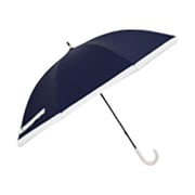 日傘 長傘 婦人用 晴雨兼用 LINEDROPS グログランリボン 50cm 手開き式 UVカット率99%以上 遮光率99%以上 遮熱加工 UPF50+ はっ水加工 ネイビー 24LD-PGR-4