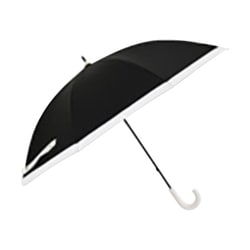 日傘 長傘 婦人用 晴雨兼用 LINEDROPS グログランリボン 50cm 手開き式 UVカット率99％以上 遮光率99％以上 遮熱加工 UPF50＋ はっ水加工 ブラック 24LD-PGR-5