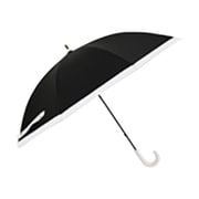 日傘 長傘 婦人用 晴雨兼用 LINEDROPS グログランリボン 50cm 手開き式 UVカット率99%以上 遮光率99%以上 遮熱加工 UPF50+ はっ水加工 ブラック 24LD-PGR-5