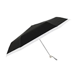 日傘 折りたたみ傘 婦人用 晴雨兼用 LINEDROPS グログランリボン 50cm 手開き式 UVカット率99％以上 遮光率99％以上 遮熱加工 UPF50＋ はっ水加工 ブラック 57421 24LD-PGR-5M
