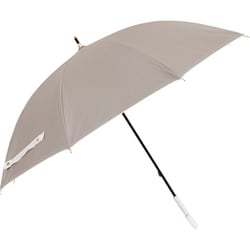日傘 長傘 婦人用 晴雨兼用 LINEDROPS グログランリボン×ステッチ 50cm 手開き式 UVカット率99％以上 遮光率99％以上 遮熱加工 UPF50＋ はっ水加工 グレージュ 24LD-PGS-2