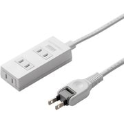 火災予防電源タップ 3個口 3m ほこり防止 折りたたみ式プラグ 絶縁キャップ付き 2ピン ホワイト TAP-TSH33N2