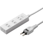 火災予防電源タップ 4個口 2m ほこり防止 折りたたみ式プラグ 絶縁キャップ付き 2ピン ホワイト TAP-TSH42N2