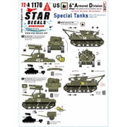 SD72-A1170 1/72 デカール WWII アメリカ ザ・スーパー6 ヨーロッパの第6機甲師団 #4 1944-45年 第15/第68/第69戦車大隊 特殊車輌編 M4 T34カリオペ/M32B1回収戦車 [プラモデル用品]