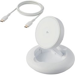 マグネット Qi2規格対応 ワイヤレス充電スタンド （15W・折り畳み） W-MA08WH