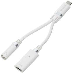 MPA-C35DSPDWH [USB-C to 3.5mmステレオミニジャック 変換ケーブル DAC搭載 ハイレゾ対応 高耐久 PD対応 USB充電ポート付 マイク付きイヤホン対応 ホワイト]