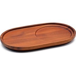 アカシア スタッキングカフェプレート 約縦11cm×横18.5cm×高さ1.5cm ブラウン CT-213