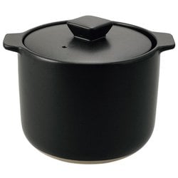 DELICIAS-デリシアス- 炊飯土鍋 2合炊き 約幅19.5cm×奥行16.2cm×高さ15cm（内径13cm） ブラック DEL-22