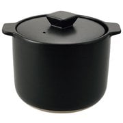 DELICIAS-デリシアス- 炊飯土鍋 2合炊き 約幅19.5cm×奥行16.2cm×高さ15cm（内径13cm） ブラック DEL-22