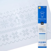 JUST STOCK フリーザーバッグ M 約縦23cm×横17cm×厚さ0.05mm ノルディック柄(ペンギン) JS-02