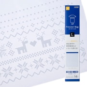 JUST STOCK フリーザーバッグ L 約縦28cm×横25cm×厚さ0.05mm ノルディック柄(トナカイ) JS-03