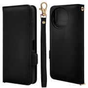 8408AS9BHSBK [AQUOS sense9用 手帳型 カード入れ おしゃれ スタンド機能 シンプル ハンドストラップ付き マグネット式 ブラック]
